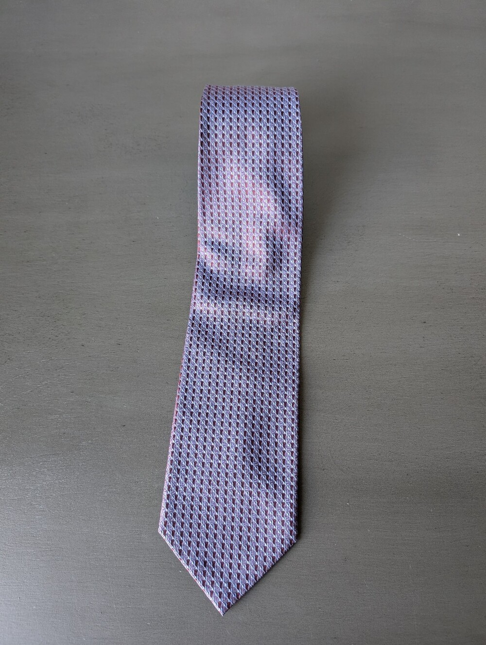 Joseph & Feiss Men's Purple Chrome Patterned Silk Tie 58" Long